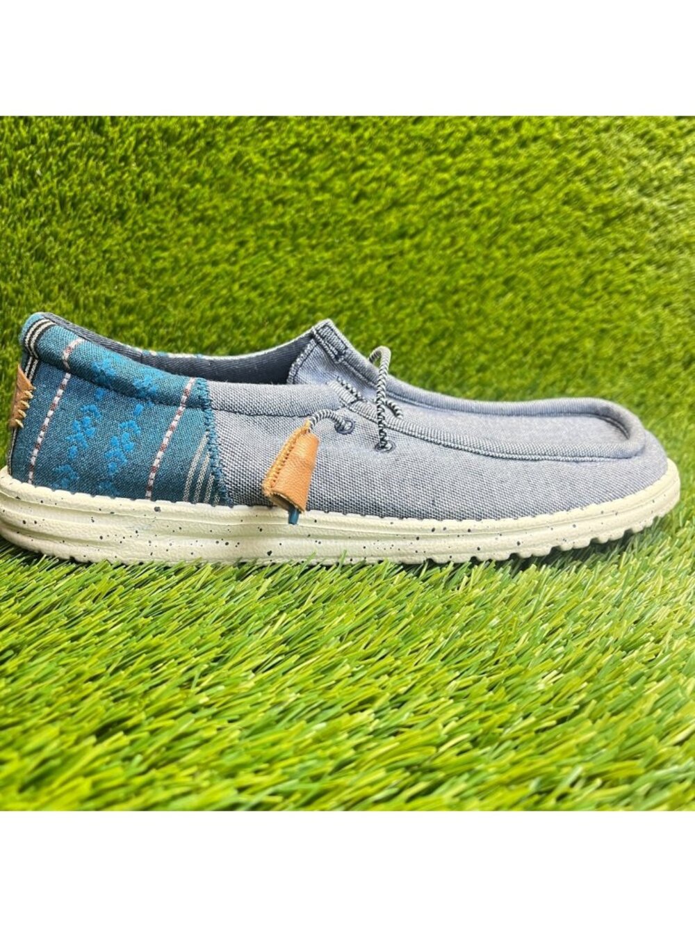 Hey Dude Wally Funk Baja Mens Size 9 Navy Blue Casual Walking Slip-On Shoes